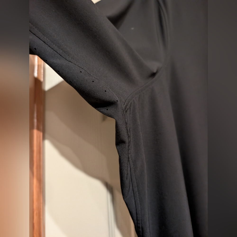 Athleta Black Long-Sleeve Tie-Waist Midi Dress - Picture 3 of 6
